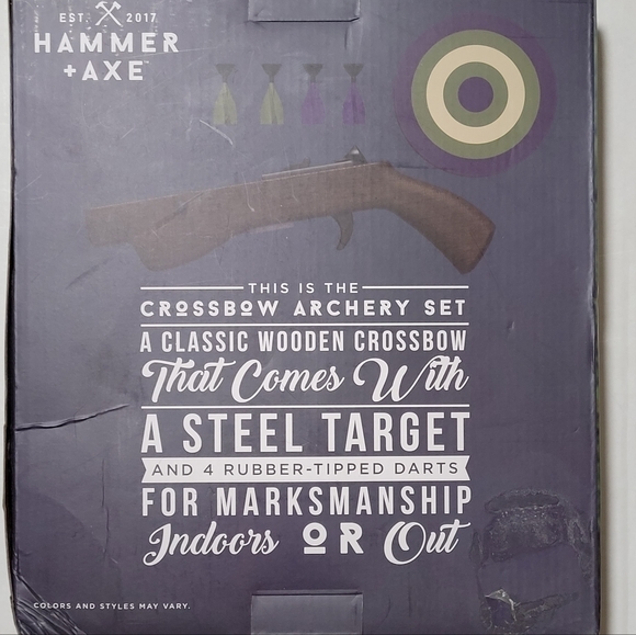 Hammer + Axe Classic Crossbow Archery Set - Steel Target, Rubber Darts - Picture 2 of 2